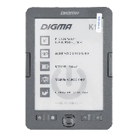   Digma K1 6" E-ink HD Pearl 758x1024 600MHz 128Mb, 4Gb, SD, microSDHC -