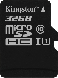   Micro-SD 32Gb Class 10 Kingston SDCS2/32GB Canvas Select Plus + adapter