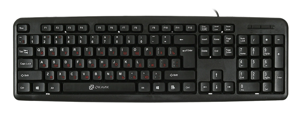 Клавиатура Oklick  90MV2 Black USB , 104 клав,1.8