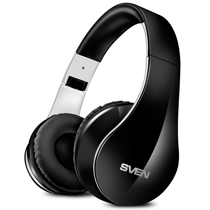 Наушники+микрофон беспроводные Bluetooth SVEN AP-B450MV, черный - белый(Bluetooth)