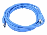 Кабель USB 2.0 Cablexpert Pro CCF2-USB2-AMBM-10,  AM/BM,  3 м,  позол.конт.,  синий,  пакет