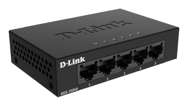 Коммутатор  5TP D-Link DGS-1005D/J2A, L2 Unmanaged Switch with 5 10/100/1000Base-T ports.2K Mac address, Auto-sensing, 802.3x Flow Control, Stand-alone, Auto MDI/MDI-X for each port, D-link Green technology.