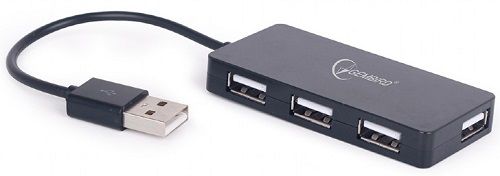 Концентратор USB 2.0 4 порта, GEMBIRD UHB-U2P4-03 , 15 см блистер