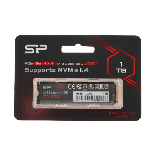   SSD M.2 1Tb Silicon Power PCI-E 4.0 x4  SP01KGBP44UD9005 M-Series UD90 M.2 2280  - 4800 /,  - 4200 /, 3  TLC, NVM Express