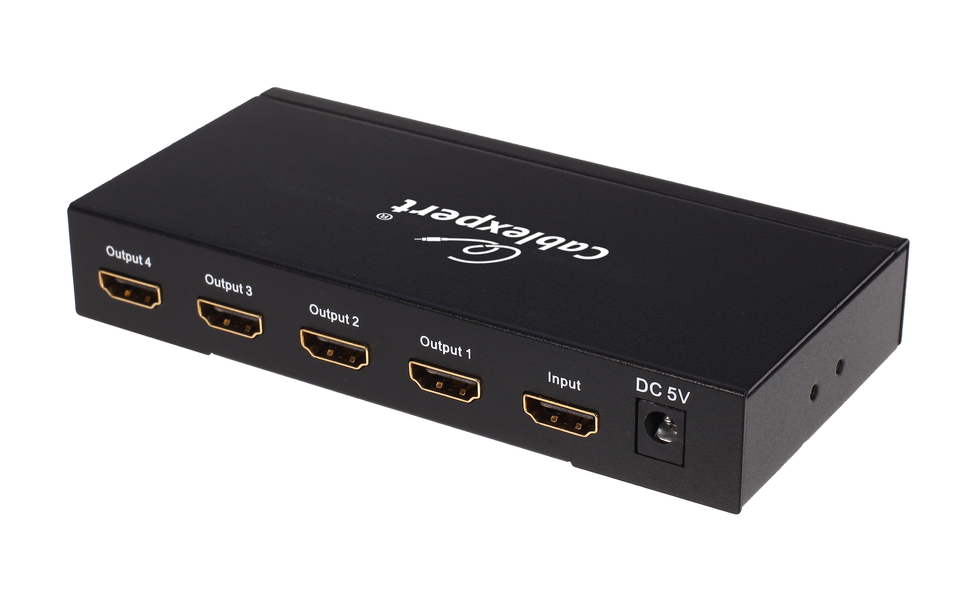 Разветвитель HDMI Cablexpert DSP-4PH4-02, HD19F/4x19F, 1 компьютер => 4 монитора, Full-HD, 3D, 1.4v, каскадируемый