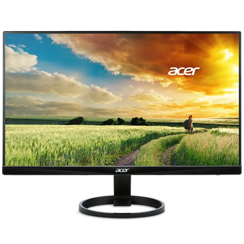 Монитор 23,8" Acer R240HYbidx Цвет черный, матрица IPS, 1920x1080(16:9) matt 60Hz, отклик 4ms, угол 178°/178°, яркость 250cd/m2, контрастность 1000:1, разъемы VGA DVI-D HDMI, блок питания внешний