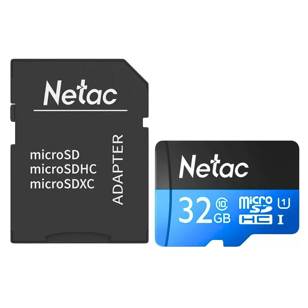 Карта памяти Micro-SD 32Gb Class 10, Netac NT02P500STN-032G-R P500 + adapter