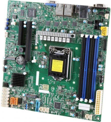 Материнская плата SuperMicro X11SCH-LN4F-O, 1xLGA 1151, E-2100/2200, C246, 4xDDR4 Up to 128GB Unbuffered ECC/non-ECC UDIMM, 1 PCI-E 3.0 x8 (in x16) and 1 PCI-E 3.0 x8 slots, 8 SATA3 (6Gbps) via C246/