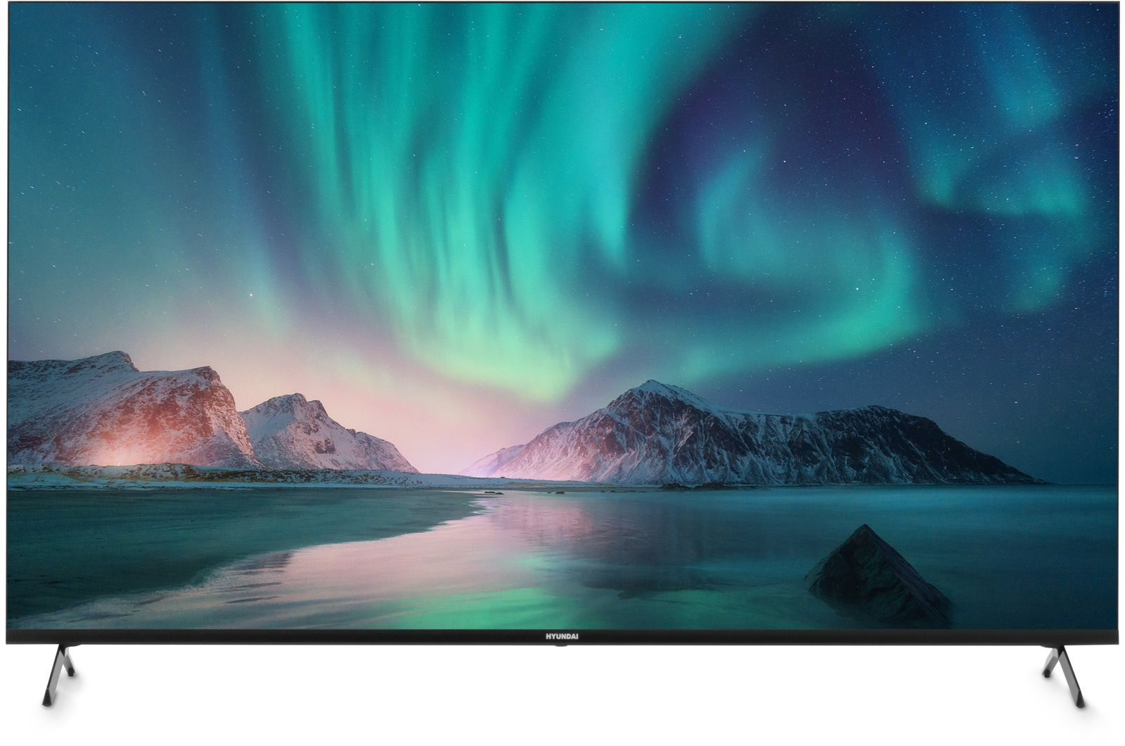 Телевизор LED 55" Hyundai H-LED55BU7006 Smart Android TV Frameless Metal черный/4K Ultra HD/DVB-T/60