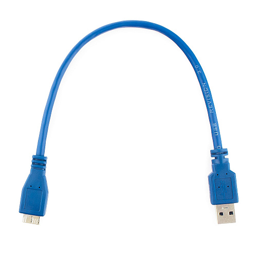 Дата-кабель USB-microUSB 3.0 Cablexpert CCP-mUSB3-AMBM-1 Длина 0.3м, Цвет синий, Интерфейс USB 3.0