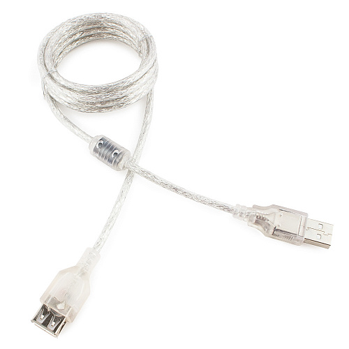 Удлинитель USB 2.0 Pro Gembird CCF-USB2-AMAF-TR-6, 1.8м, AM/AF,  2 ферритовых кольца,  позол.конт.,  черный,  пакет