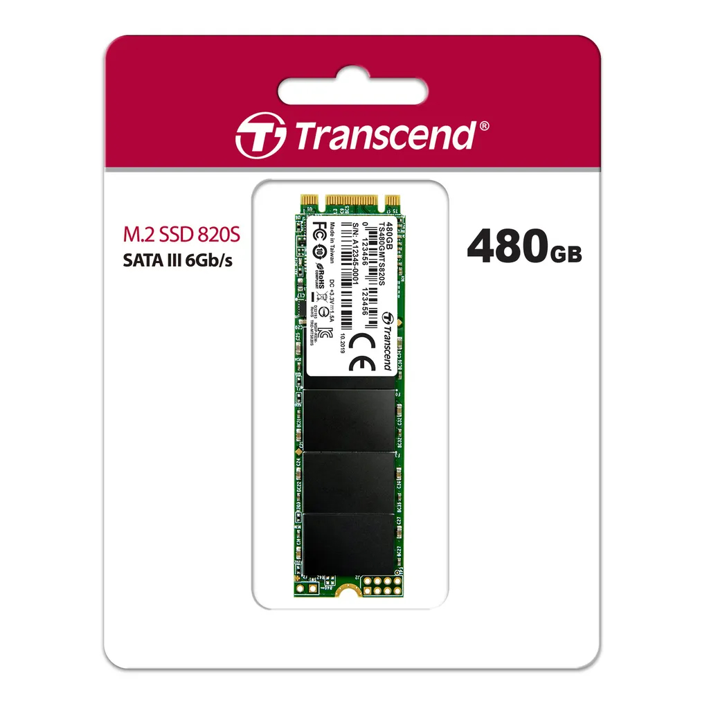 Твердотельный накопитель SSD M.2 480Gb Transcend TS480GMTS820S 2280  SATA3, TLC