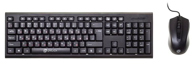 Клавиатура + мышь Oklick 620M черный/черный USB проводной