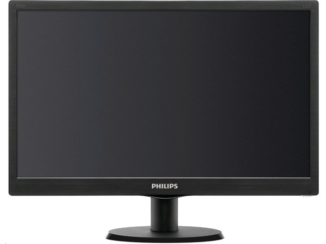 Монитор 19,5" Philips 203V5LSB26 (10/62) Цвет черный, матрица TN, 1600x900(16:9) matt 60Hz, отклик 1ms, угол 90°/50°, яркость 200cd/m2, контрастность 600:1, разъемы VGA, блок питания внутренний