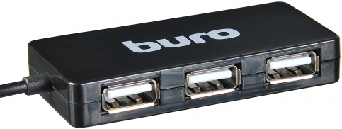  USB 2.0 4  Buro  BU-HUB4-U2.0-Slim 4. 