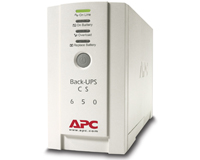 Источник БП APC Back-UPS 650CS (BK650EI) (400 Ватт / 650 ВА, время работы max 400 Вт - 2.4 мин, 200 Вт - 11.4 мин, розетки: 1- защита от всплесков напряжения, 3 - батарейное резервное питание, 2 - защита от всплесков напряжения) (батарея - RBC17)