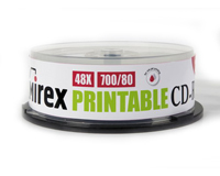 Диск CD-R 700Mb 48x Mirex Printable inkjet б/упаковки 25шт/упак (UL120038A8M)