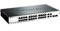 Коммутатор 24TP D-Link DES-1210-28/C1A настраиваемый коммутатор WebSmart с 24 портами 10/100Base-TX, 2 портами 10/100/1000BASE-T, 2 комбо-портами 100/1000B