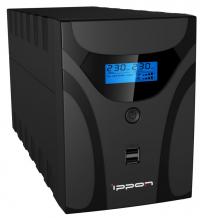 Источник БП Ippon Smart Power Pro II 1600 (960Вт 1600ВА черный, Line-Interactive, диапазон 162-290 В, время переключения: 4-8 мс, макс. 10 мс, с питанием от батареи IEC 320 C13 - 4шт, с защитой IEC 320 C13 - 2шт, RS232 и USB type B, порт RJ-45)