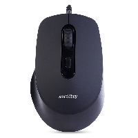 Мышь проводная Smartbuy ONE 265-K черная (SBM-265-K)  безшумная, Софт-тач , 4кнопки, 1.5м