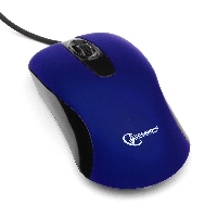 Мышь проводная Gembird MOP-400-B, USB, синий, бесшумный клик, soft-touch, 2кн., 1000DPI, блистер