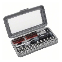 Отвертка с набором бит Bosch 46 предметов, реверсивная, магнитный держатель (2607019504)