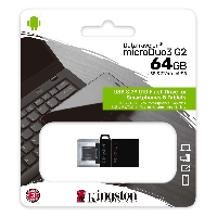 Флеш диск 64GB USB 3.0 Kingston DT microDuo 3 G2 DTDUO3G2/64GB  черный