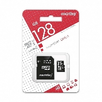 Карта памяти Micro-SD 128Gb Class 10, Smart Buy UHS-I SB128GBSDCL10-01