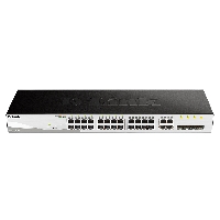  24port D-LINK DGS-1210-28/FL1A, L2 Managed Switch with 24 10/100/1000Base-T ports and 4 100/1000Base-T/SFP combo-ports.8K Mac address, 802.3x Flow Control, 256 of 802.1Q VLAN, VID range 1-4094.