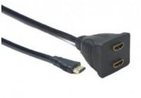 Разветвитель HDMI Cablexpert DSP-2PH4-002, HD19F/2x19F, 1 компьютер - 2 монитора
