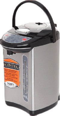 Поттер Centek CT-1082 объем : 4 л/ мощность : кипячение (750 Вт)/ материал колбы : нерж. сталь/ автоотключение при отсутствии воды : Да/ насос : механический/ электрический/ блокировка подачи воды : Да.