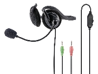 Наушники+микрофон Hama Essential HS-P100 черный 2м 2x3.5 мм, накладные оголовье (00139900)