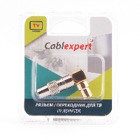 Разьем TV Cablexpert TVPL-07, TV (папа) позолоченный, латунь OD8.5, 90 градусов, блистер