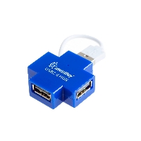 Концентратор USB 2.0 4 порта, Smartbuy SBHA6900 голубой (SBHA-6900-B)
