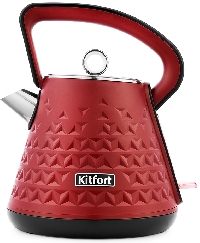 Чайник Kitfort КТ-693-2 Цвет красный, объем 1.5л., мощность 2200Вт, тип нагревательного элемента закрытая спираль, автоматическое отключение при отсутствии воды, двойные стенки, материал корпуса металл/пластик