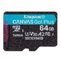 Карта памяти Micro-SD 64Gb Class 10, Kingston 10 170R A2 U3 V30 Canvas Go Plus без адапт.(SDCG3/64GBSP)