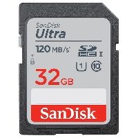 Карта памяти SD 32Gb Class 10, Sandisk Ultra UHS-I 120MB/s (SDSDUN4-032G-GN6IN)