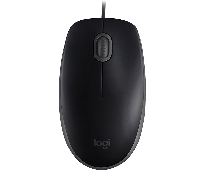Мышь проводная Logitech B110 Silent  Black (черная, бесшумная,, 3 кнопки, 1000dpi, USB, 1.8м)   (910-005508)