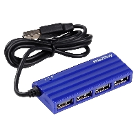 Концентратор USB 2.0 4 порта, Smartbuy SBHA6810  голубой (SBHA-6810-B)
