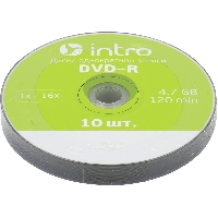 Диск DVD+R 4.7Gb 16х Intro Shrink (10)