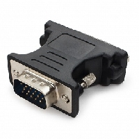 Переходник VGA-DVI Cablexpert, 15M/25F, черный, пакет A-VGAM-DVIF-01
