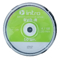 Диск DVD-R 4.7Gb 16x Intro Cakebox (10шт/уп)