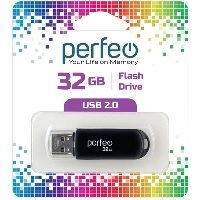 Флеш диск 32GB USB 2.0 Perfeo USB 32GB C03 Black
