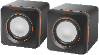 Колонки Defender 2.0 SPK- 33 Цвет черный/оранжевый , мощность 2х2.5Вт, диапозон частот 100-20000Hz, регулятор громкости, аудиовход jack3.5mm, материал корпуса пластик, питание USB