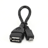 Дата-кабель USB Cablexpert A-OTG-AFBM-001 USBAF/MicroBM, 0.15м,  пакет