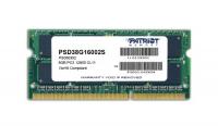Память SO-DIMM DDRIII 8Gb 1600MHz Patriot PSD38G16002S RTL PC3-12800 CL11 204-pin 1.5В