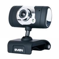 Камера WEB SVEN IC-525 1.3мпк, 1280х1024, 30 кадр/сек, USB2.0, микрофон, настраиваемое фокусное расстояние, шариковый шарнир, автоматическое отслеживание лица, 16 видеоэффектов и 10 видов рамок