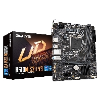  Socket-1200 Gigabyte H510M S2H V3, IntelH470, 2xDDR4-3200, D-SUB+HDMI+DP, 1xPCI-Ex16, 1xPCIEx1, 4xSATA3(RAID 0/1/5/10), 1xM.2, 8 Ch Audio, GLan, (4+4)xUSB2.0, (2+2)xUSB3.2, 1xPS/2, mATX, RTL 10
