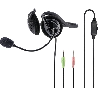 Наушники+микрофон Hama Essential NHS-P100 черный 2м,20Гц-20КГц