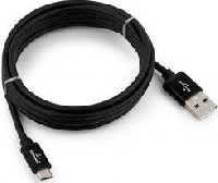Дата-кабель USB-microUSB Cablexpert CC-G-mUSB01Bk-1.8M Длина 1.8м, Цвет черный, Силиконовый ромбовидный шнур, Интерфейс USB 2.0